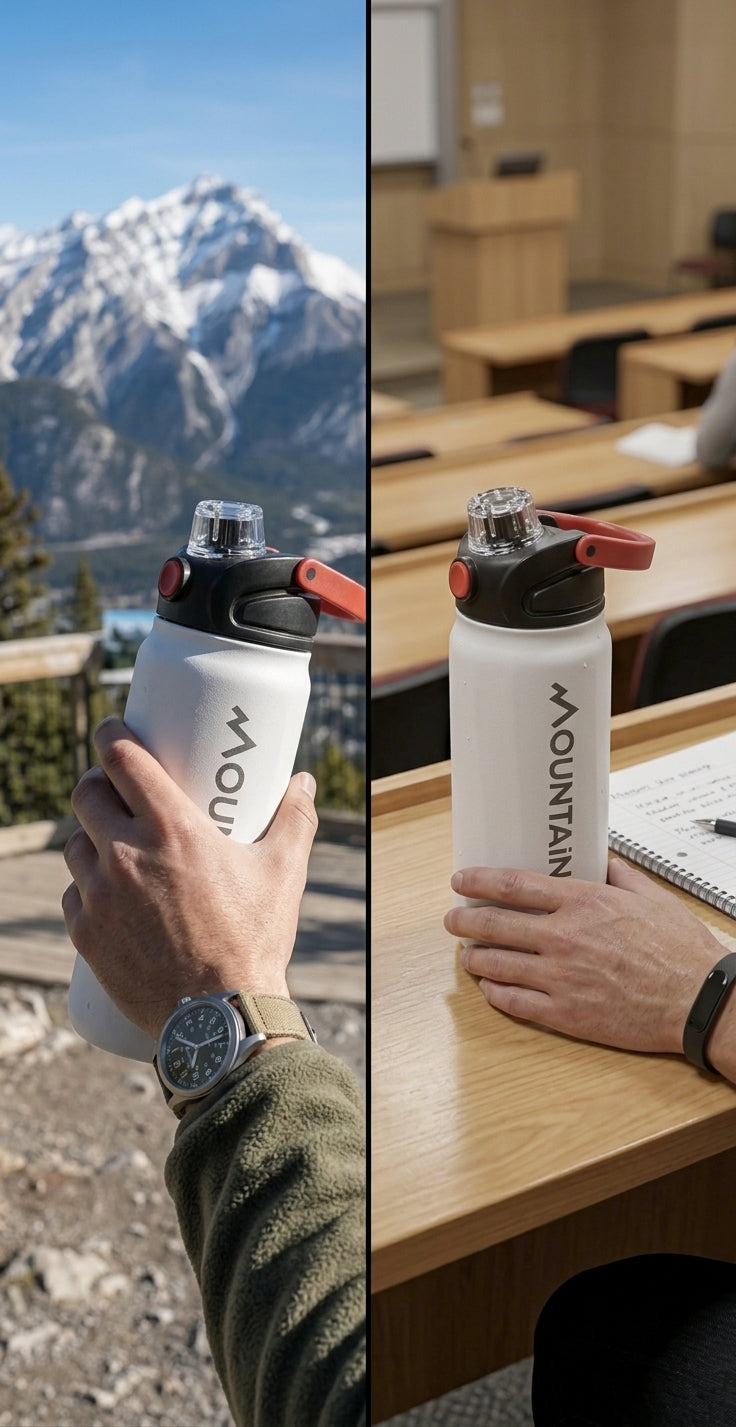 MOUNTAINISE Insulated Stainless Steel Water Bottle (Black)