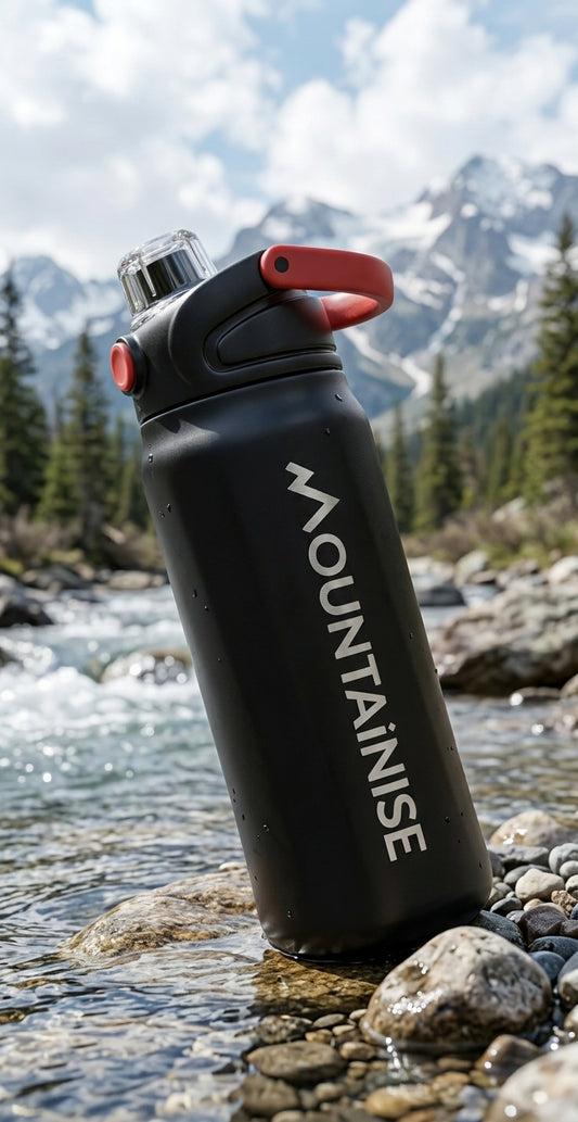 MOUNTAINISE Insulated Stainless Steel Water Bottle (Black)