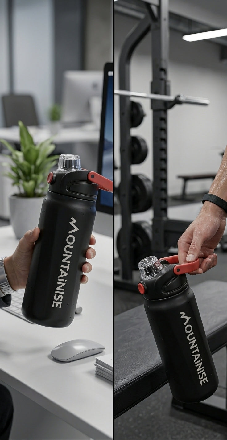 MOUNTAINISE Insulated Stainless Steel Water Bottle (Black)