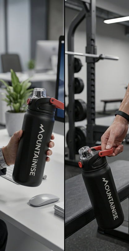 MOUNTAINISE Insulated Stainless Steel Water Bottle (Black)