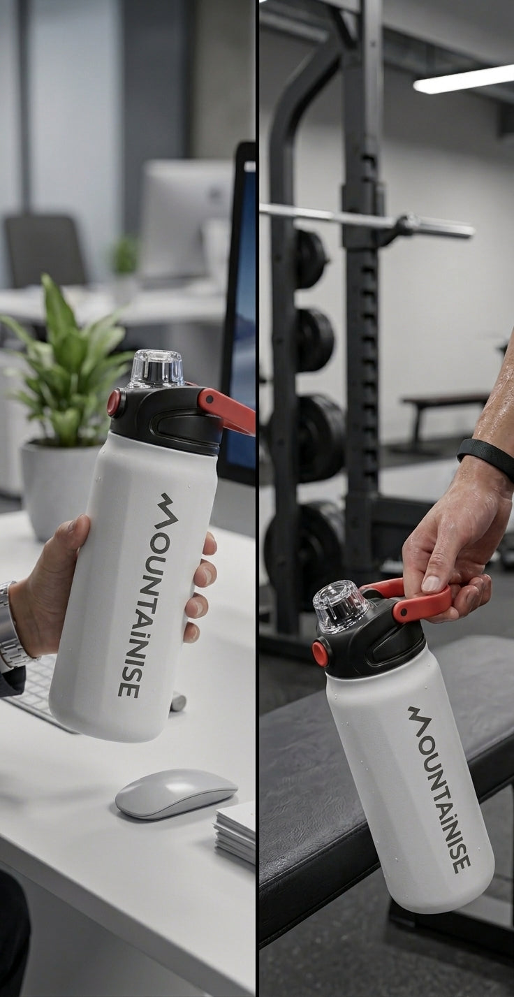 MOUNTAINISE Insulated Stainless Steel Water Bottle (Black)